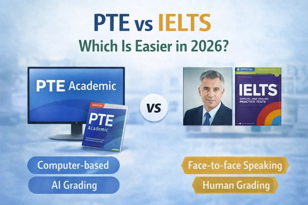 PTE vs IELTS comparison 2026 which is easier