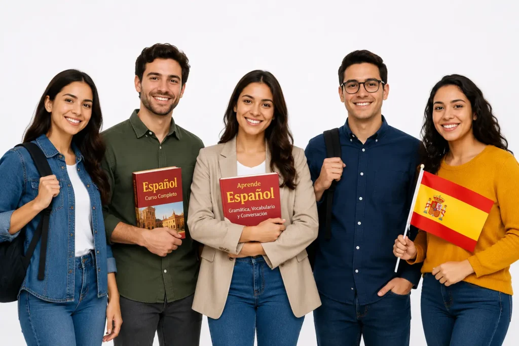Students and professionals learning Spanish language online for study abroad, career growth, and international opportunities.