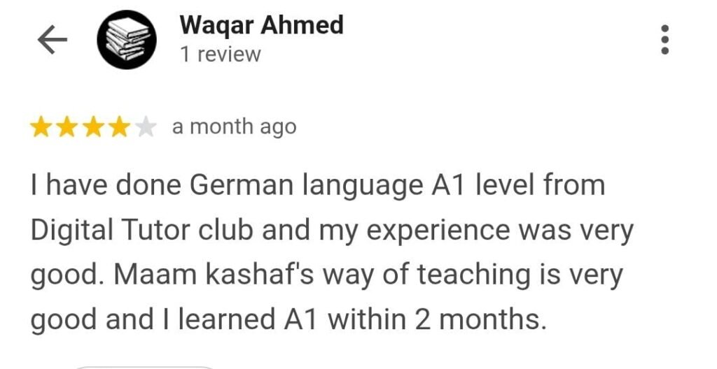 Google Reviews from students learning German speaking online