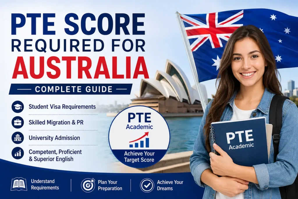 PTE Score Required for Australia – Student Visa and Skilled Migration Guide